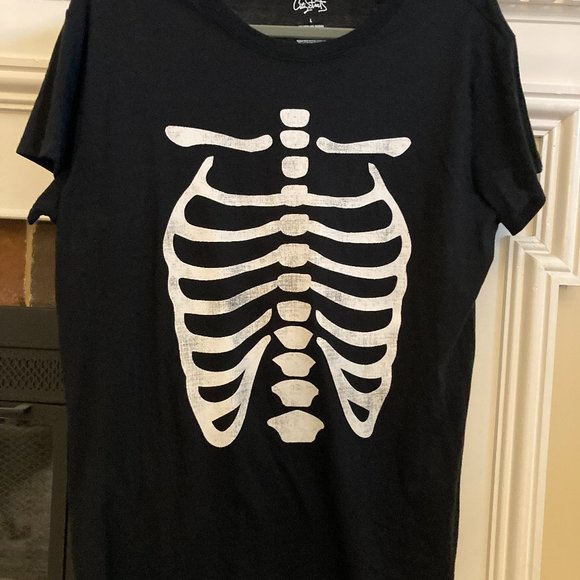 City Streets Tops - Black, super soft "skeleton" T-shirt- NWOT.